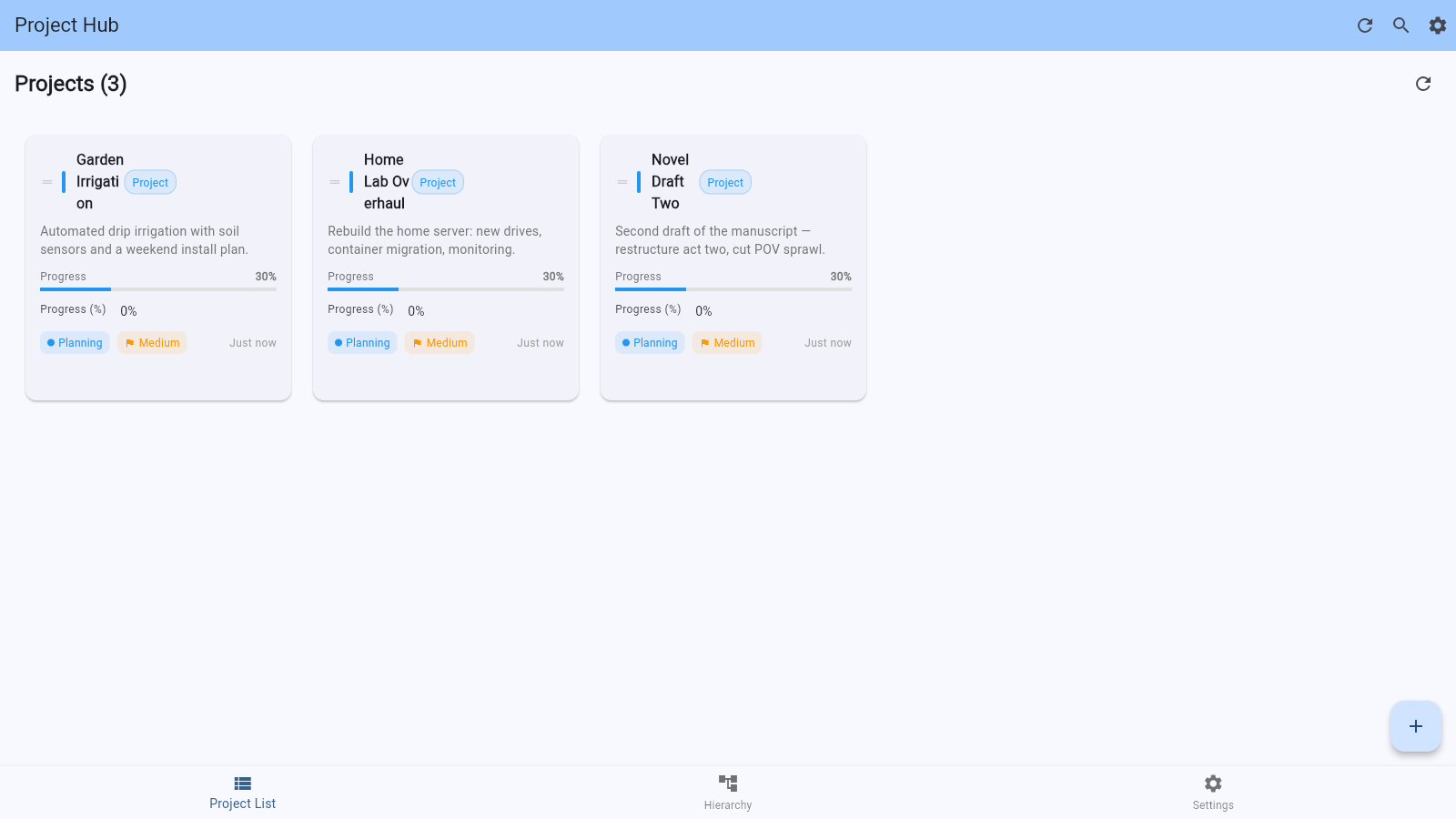 Project Hub screenshot